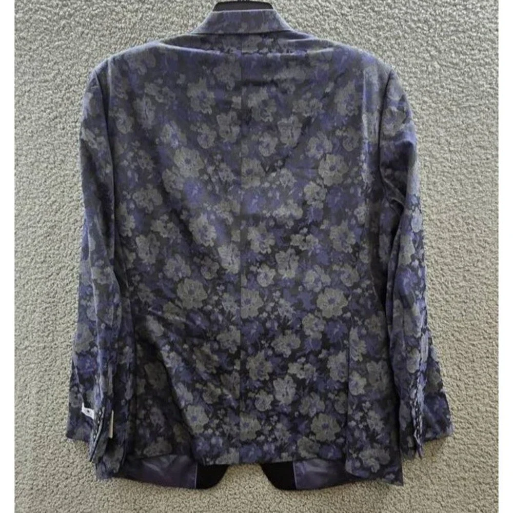 Tayion Classic-Fit Floral Jacquard Dinner Jacket Men's 42R Grey/Purple Notch
